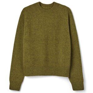 RE/DONE 50s CREWNECK MOSS GREEN KNIT WOOL PULLOVER SWEATER XS
